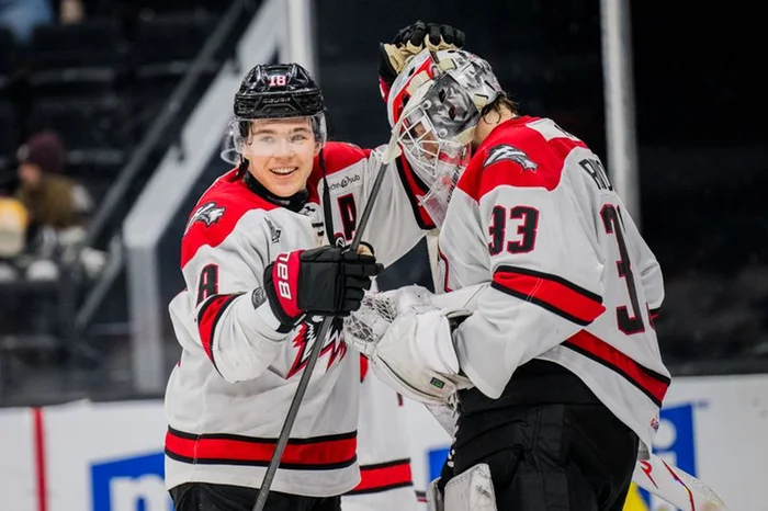 Célébration de la victoire chez les Huskies