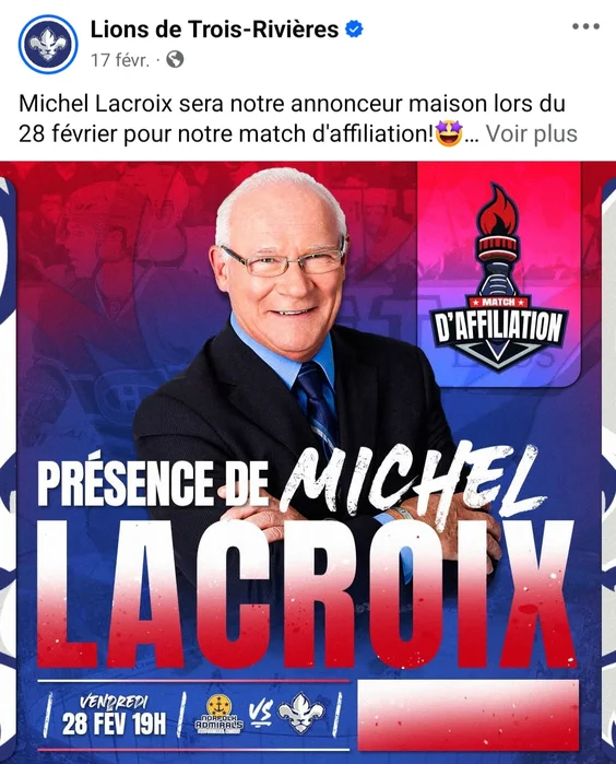 Photo de Facebook des Lions