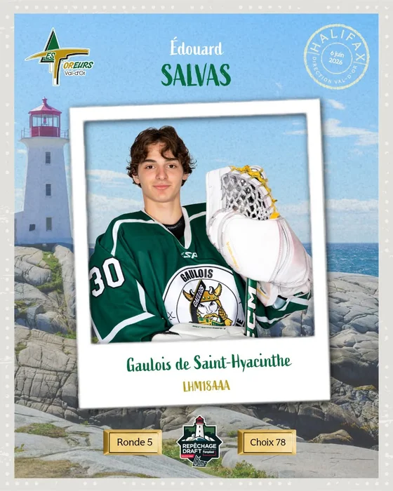 Édouard Salvas des Gaulois de St-Hyacinthe M18 AAA