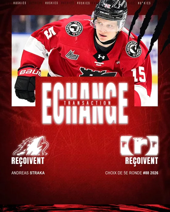 Les Huskies reçoivent Andreas Straka.